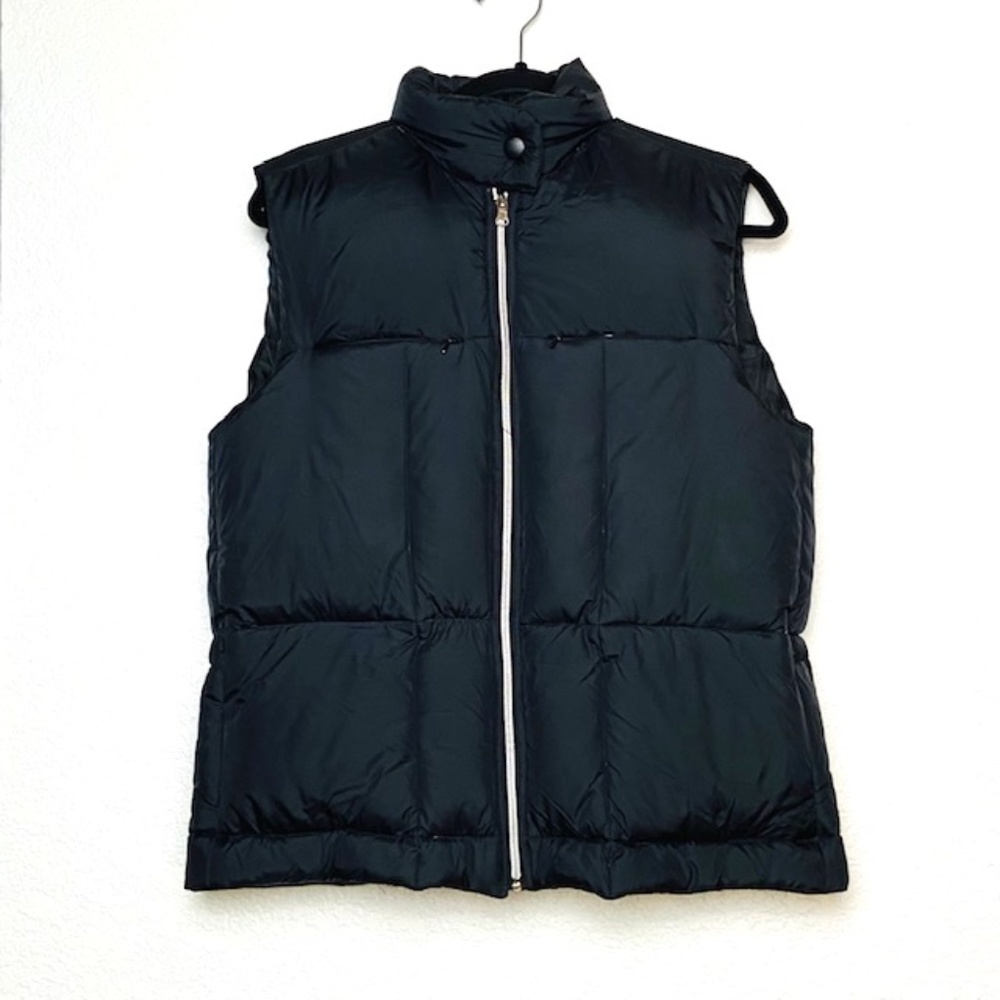 FUDA Black Duck Down Full Zip Pocket Puffer Vest S